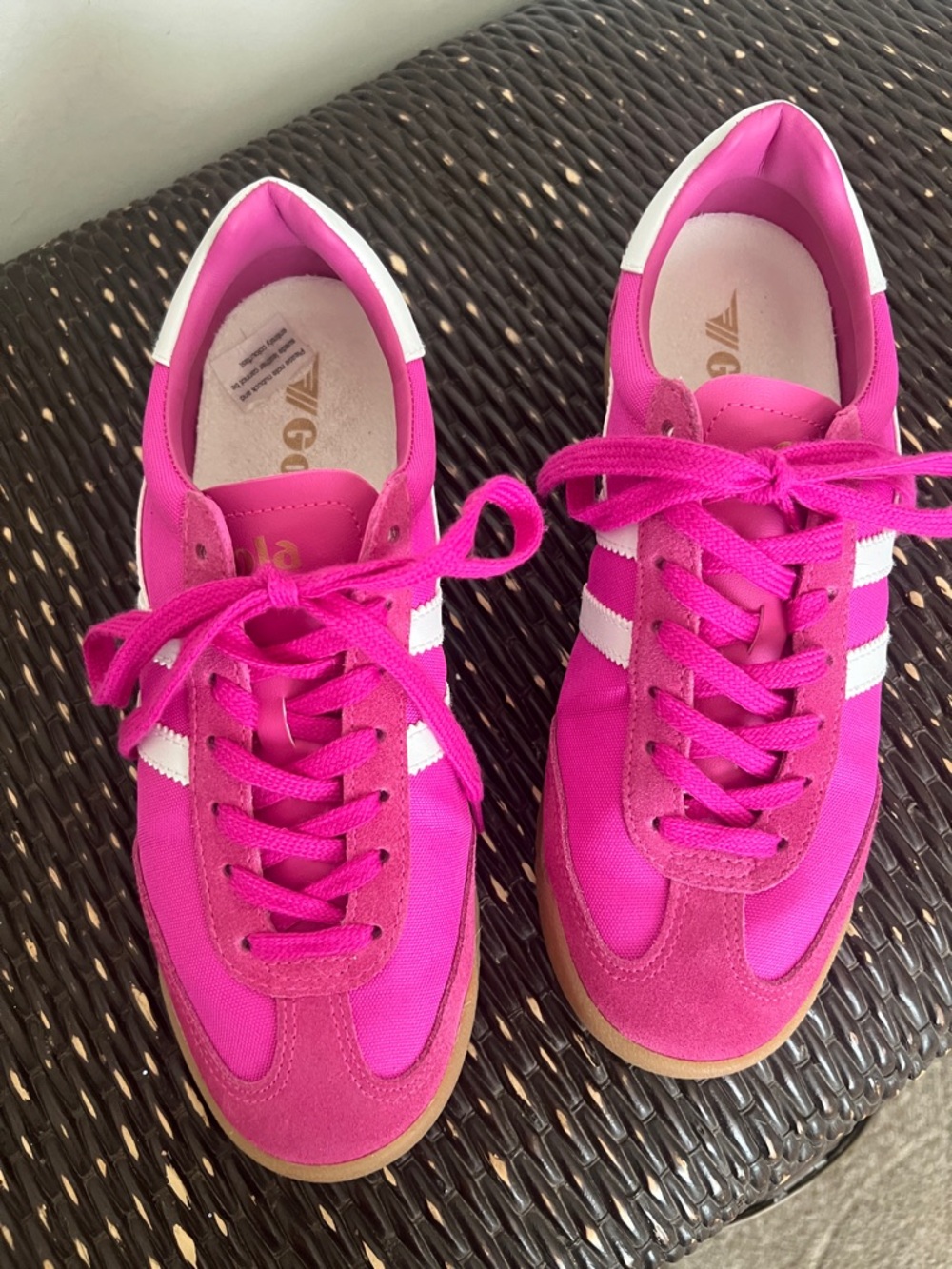 Gola Women's Pink Casual Sneaker with White Stripes